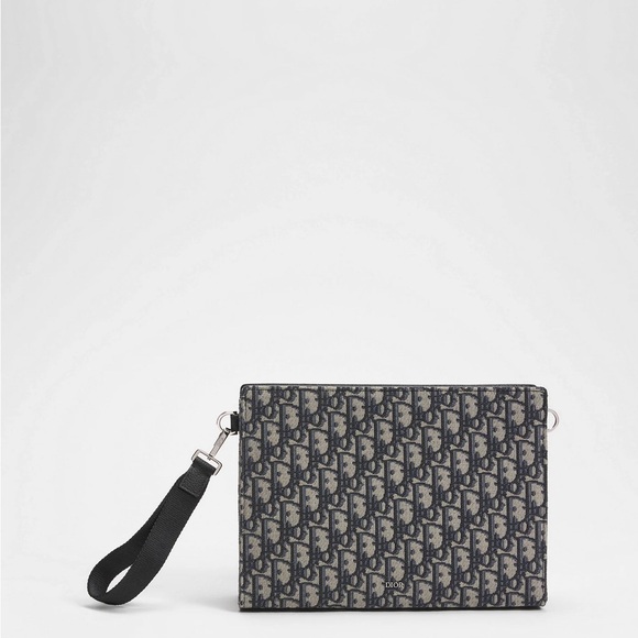 DIOR A5 Embossed logo Detachable wrist strap Oblique Clutch - Picture 5 of 9